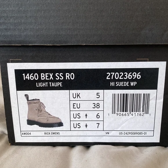 Rick Owens x Dr.Martens 1460 Bex Light Taupe - Picture 3 of 7